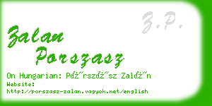 zalan porszasz business card